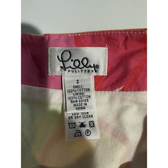 Vtg Lilly Pulitzer Skirt Sz 2 Bold Colorful Mod Floral Cotton A-Line Retro - Picture 8 of 10